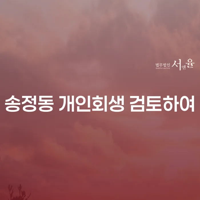 송정동 개인회생 검토하여
