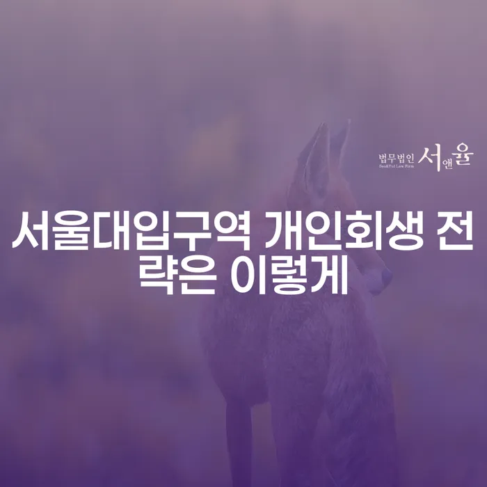서울대입구역 개인회생 전략은 이렇게
