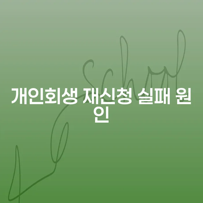 개인회생 재신청 실패 원인은 무엇일까요?