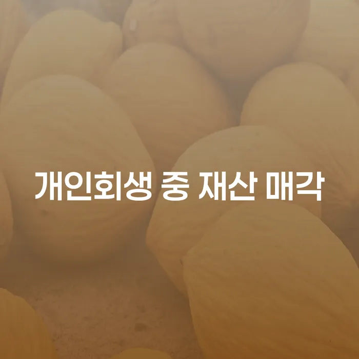 개인회생 중 재산 매각, 정말 가능한가요?